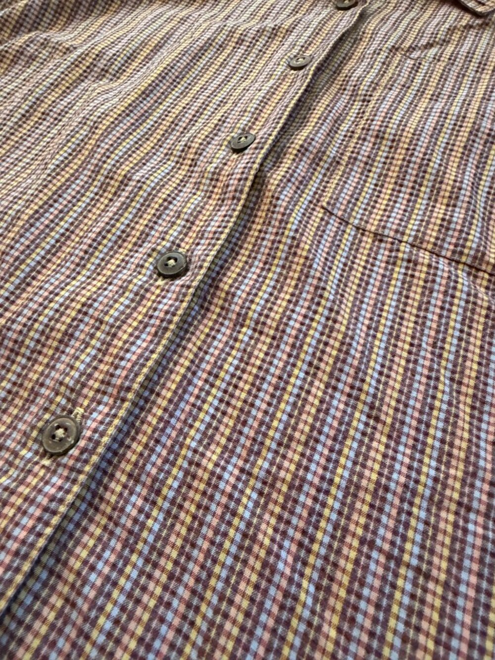 PATAGONIA Women's Boxy Short Sleeve Button Shirt | multicolor check | Medium - Picture 5 of 9